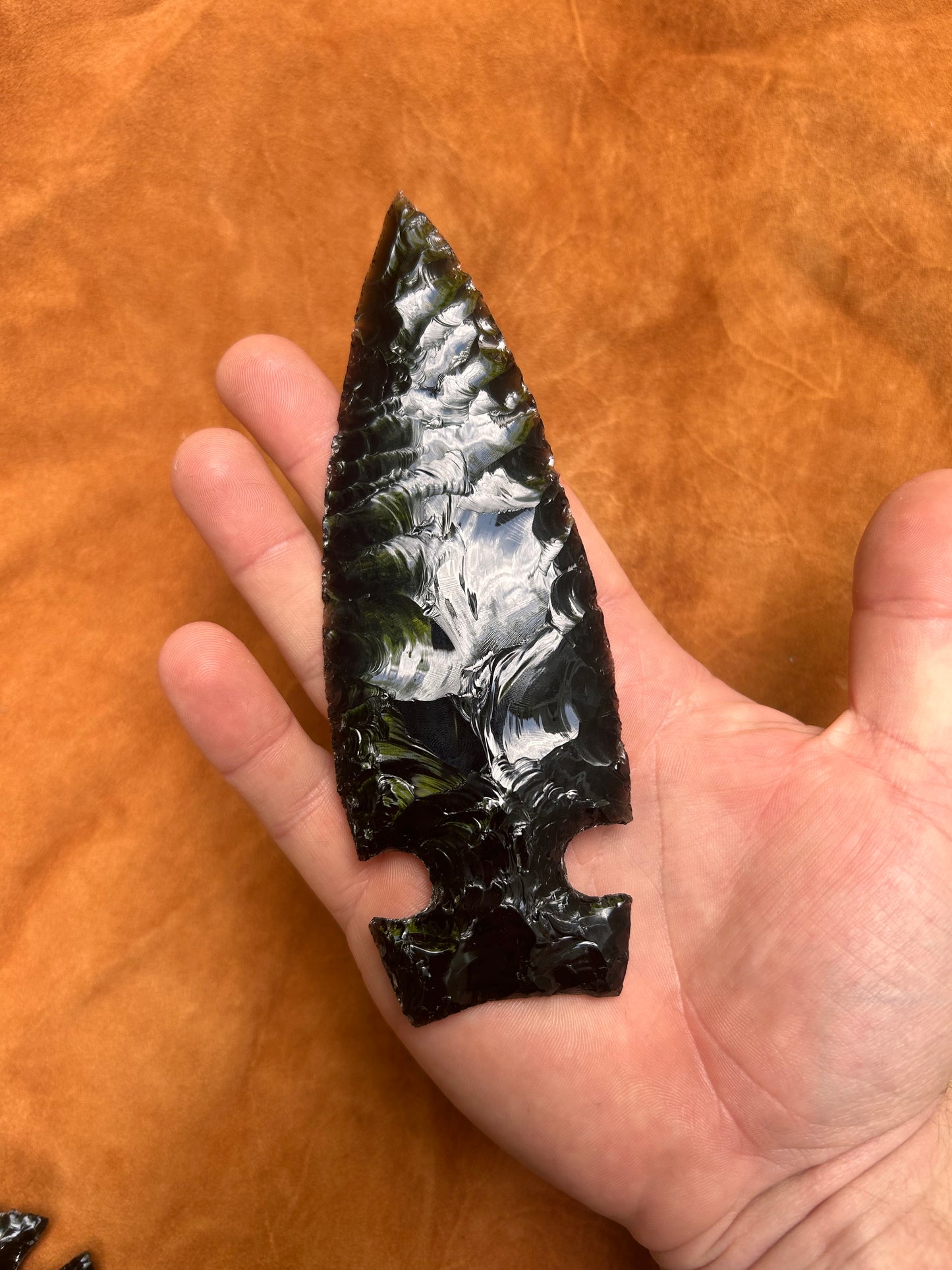 Black Obsidian Side Notch Spearhead