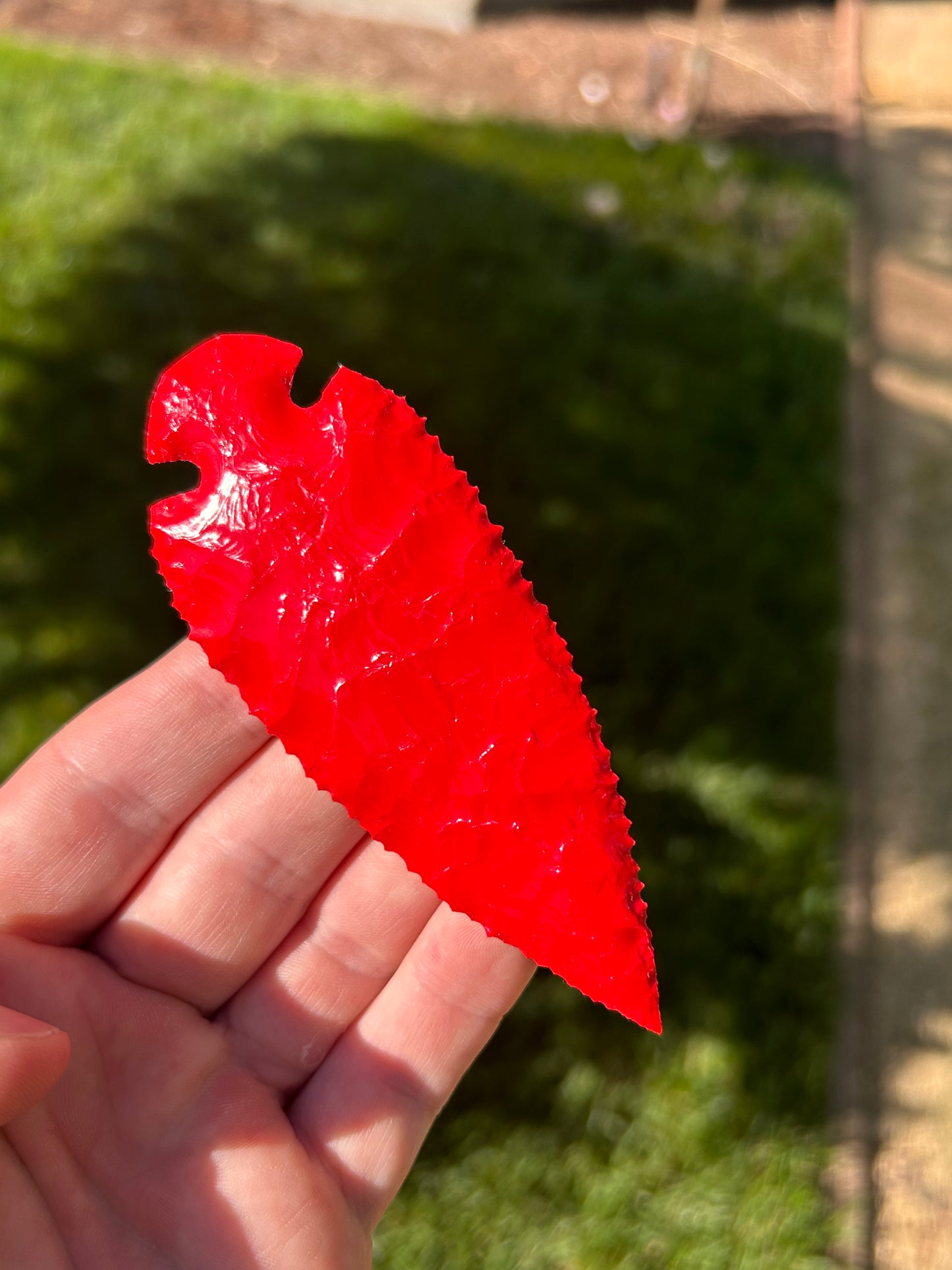 Beautiful Red Glass Spearhead