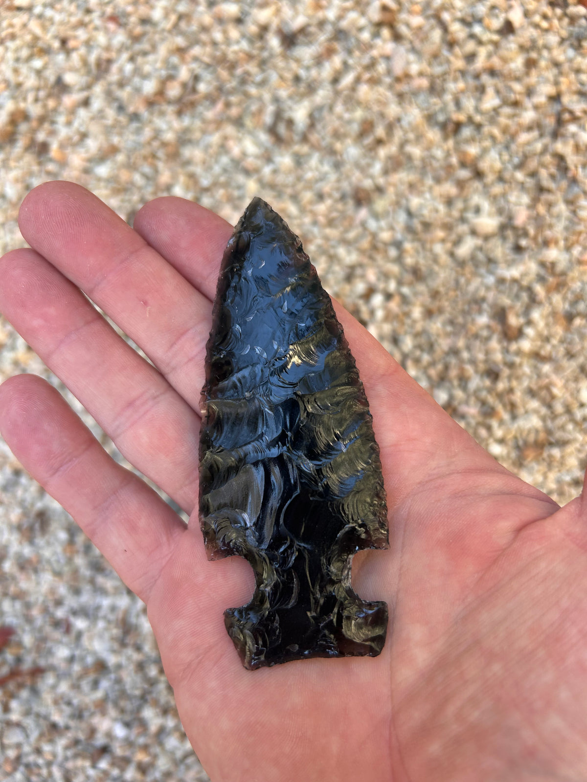 Beautiful Black Translucent Spearhead