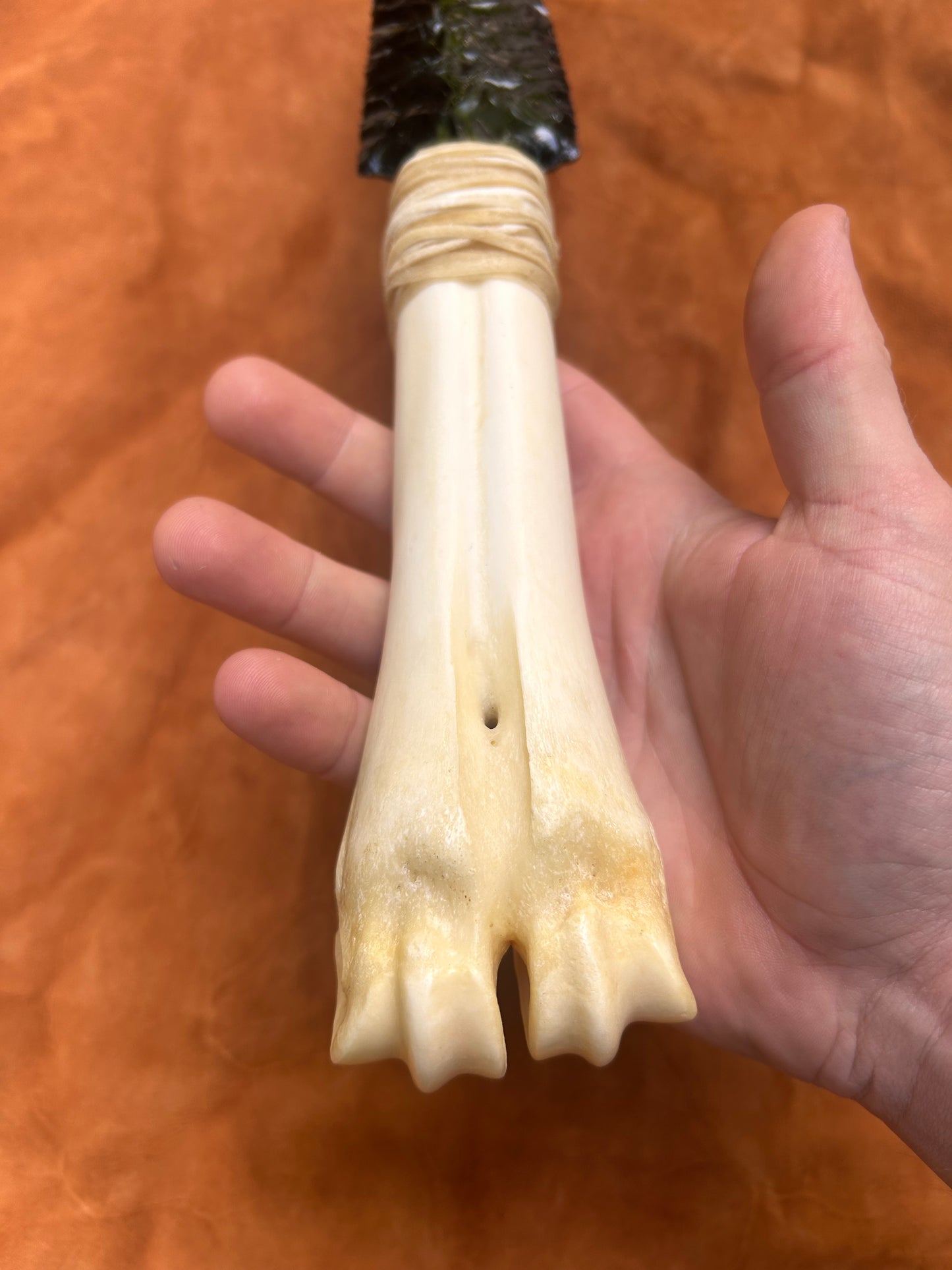 Black Obsidian Dagger with Cowbone Handle