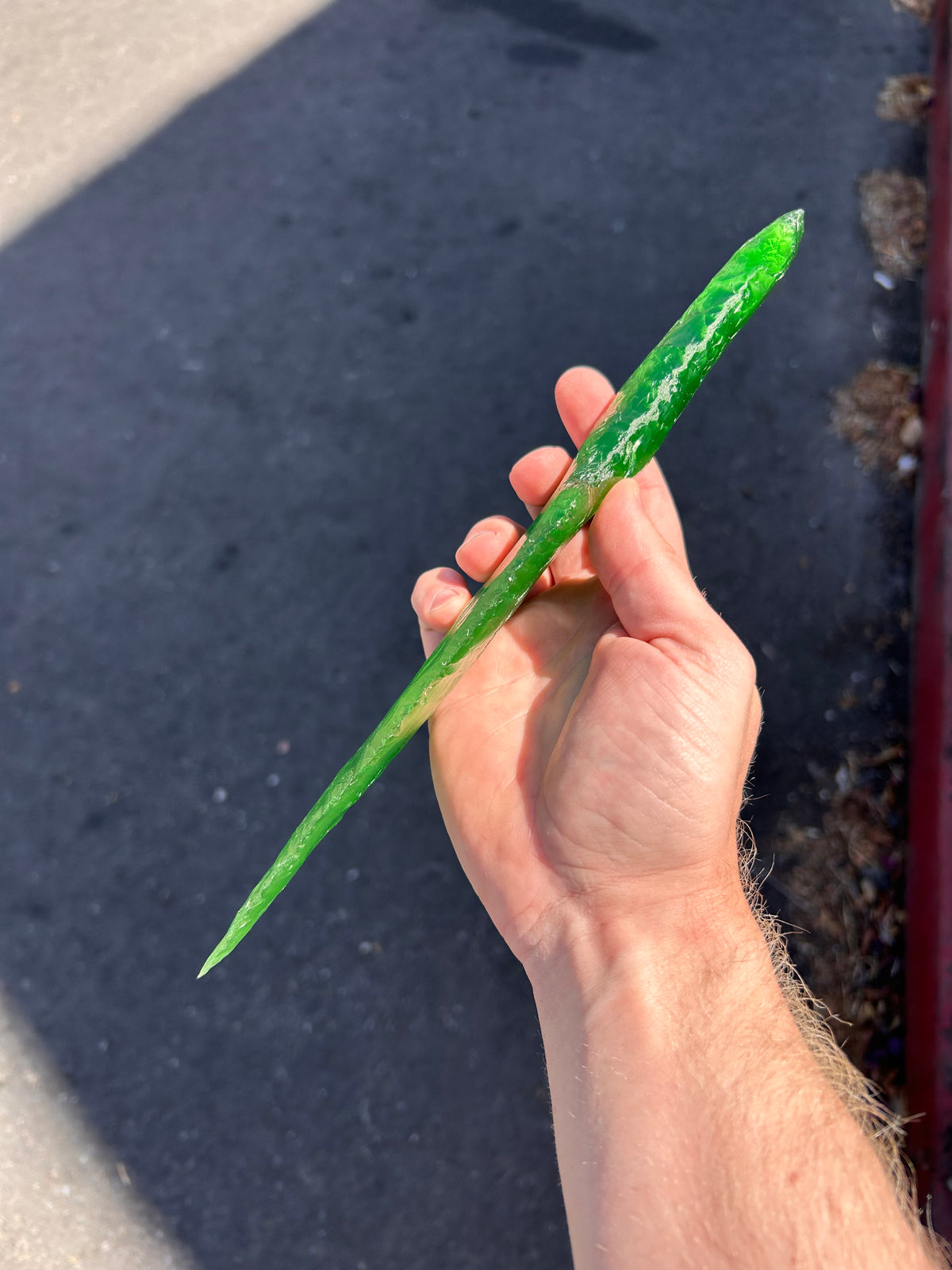 Beautiful Emerald Catseye Glass Dagger