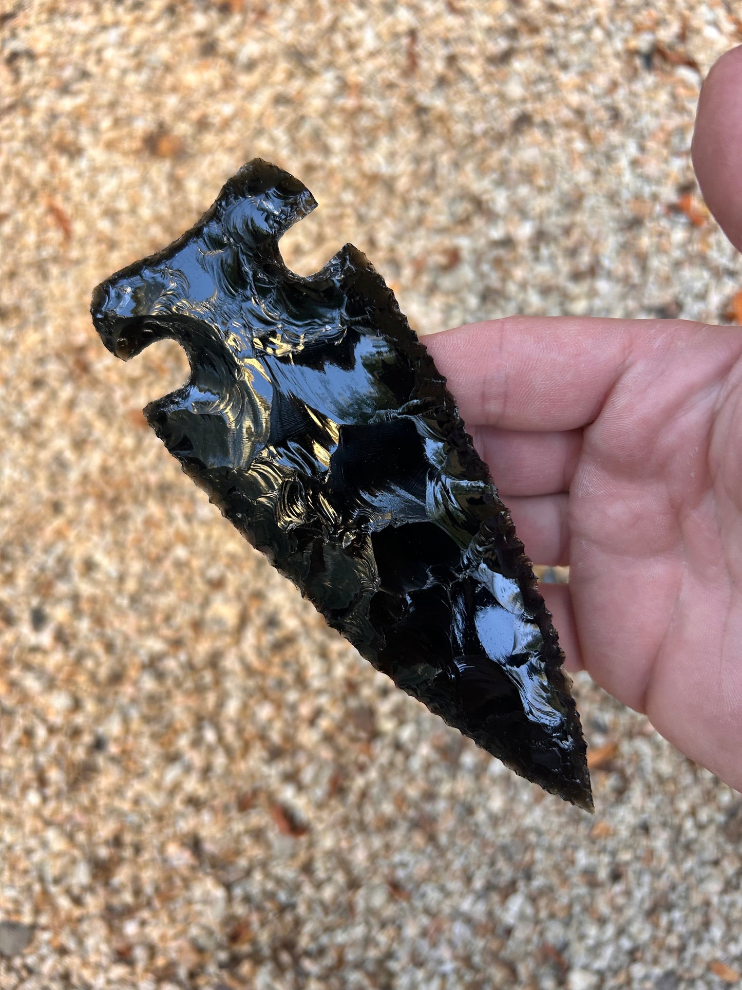 Black Obsidian Spearhead