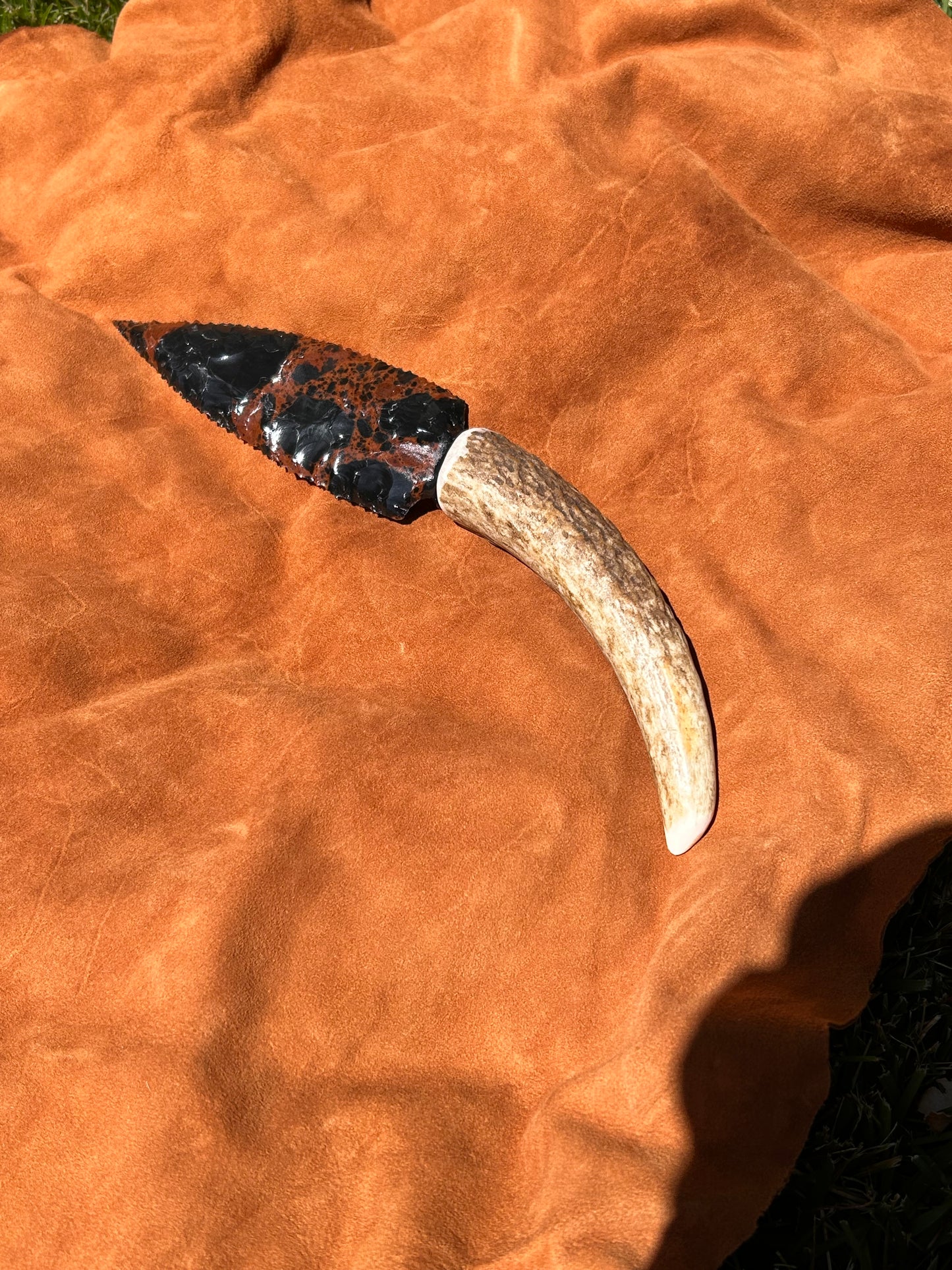 Black and Mahogany Obsidian Dagger