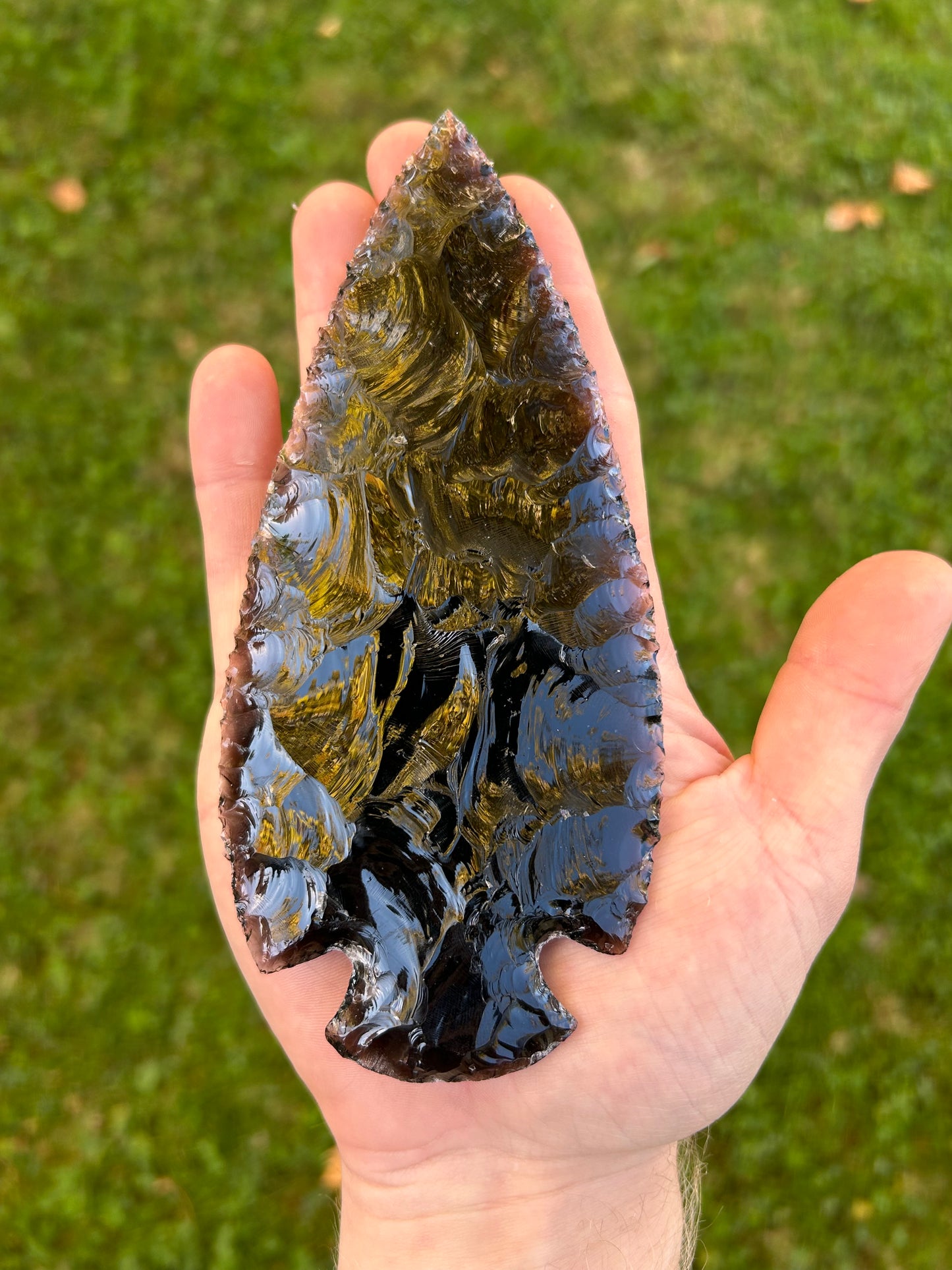 Large Translucent Obsidian Spearhead