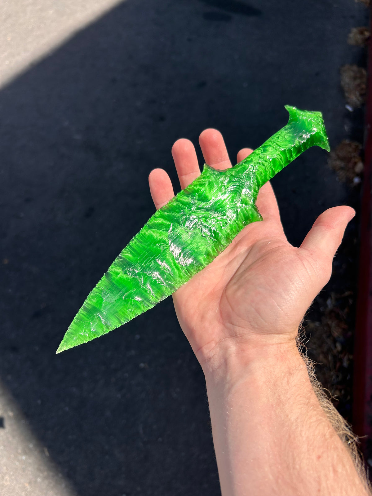 Beautiful Emerald Catseye Glass Dagger