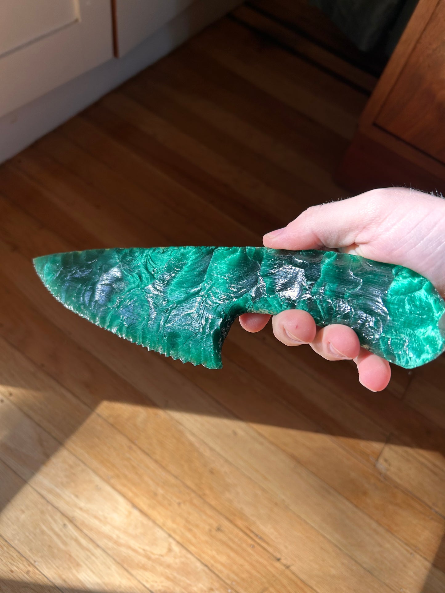 KRYPTONITE Green Catseye Glass Knife