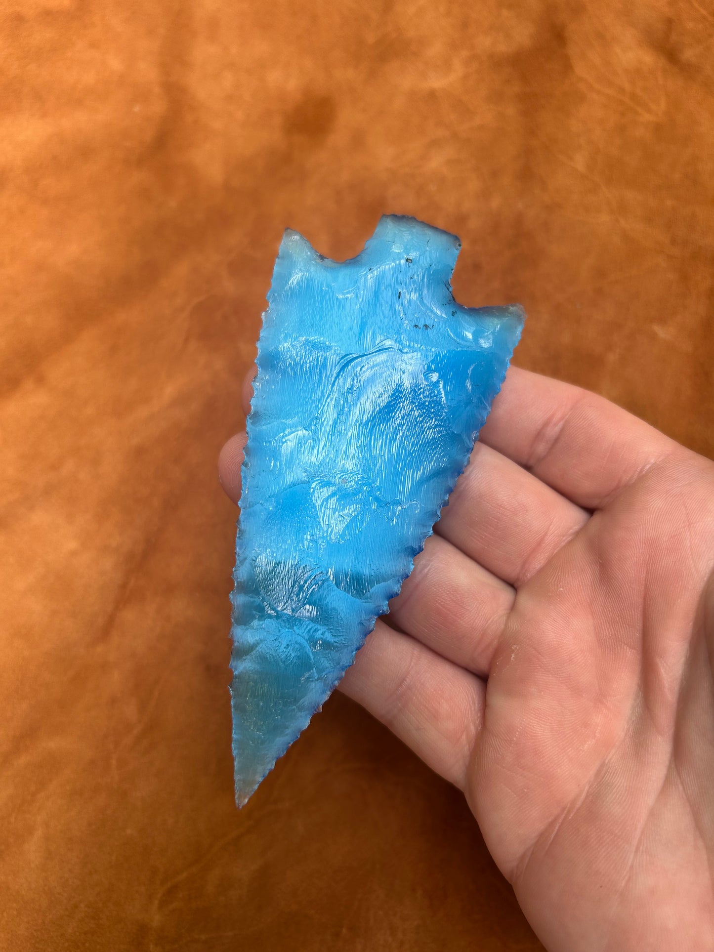 Blue Catseye Glass Spearhead
