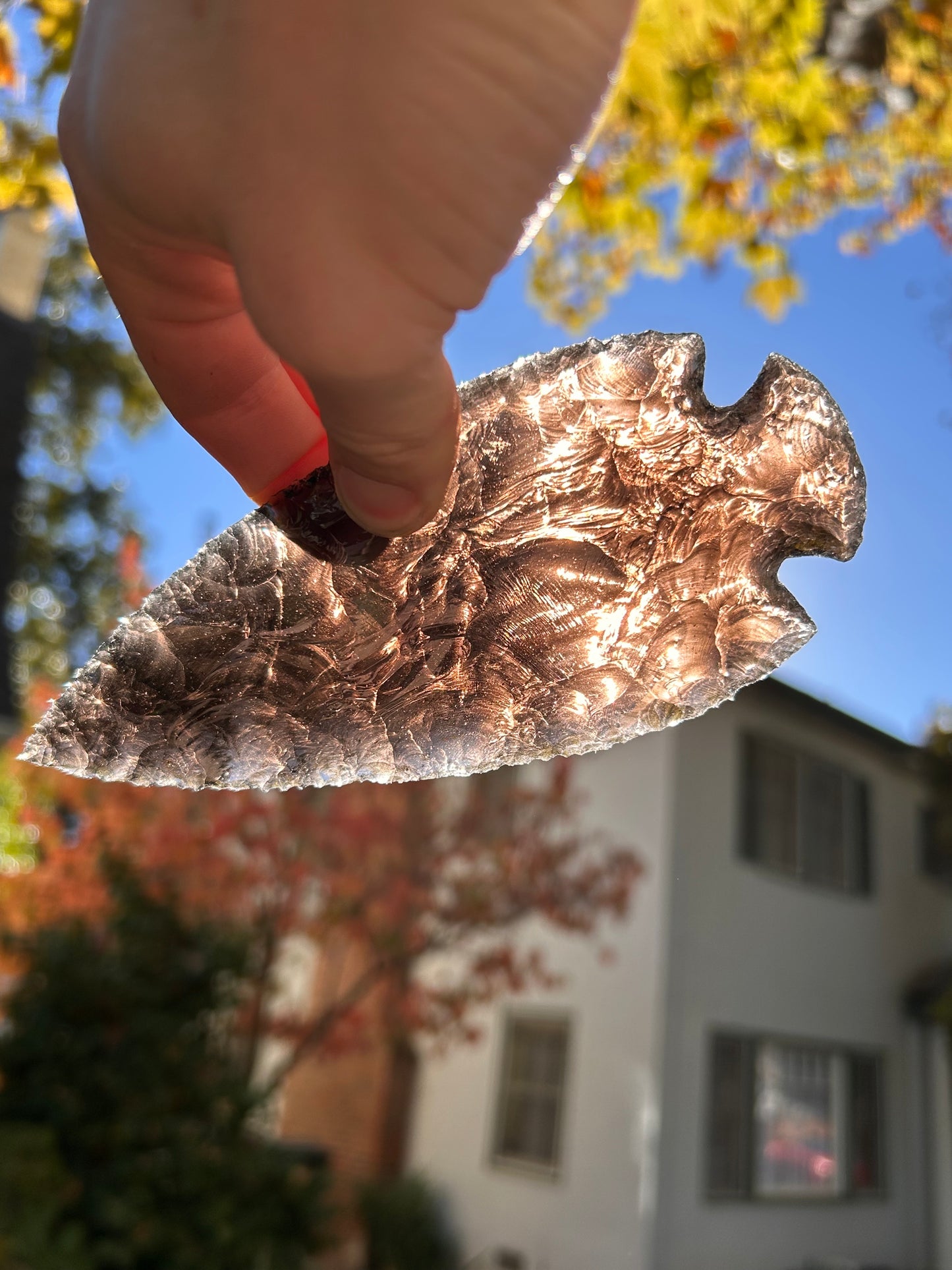 Large Translucent Obsidian Spearhead