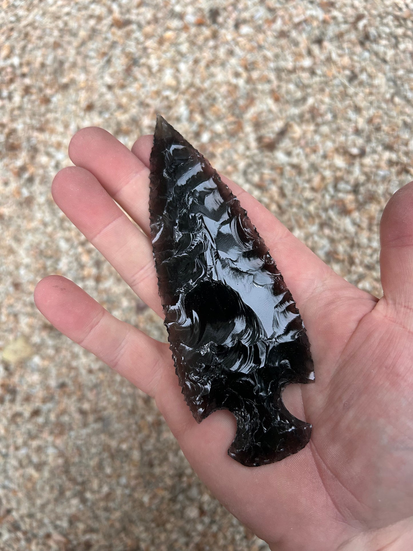 Black Translucent Serrated Spearhead