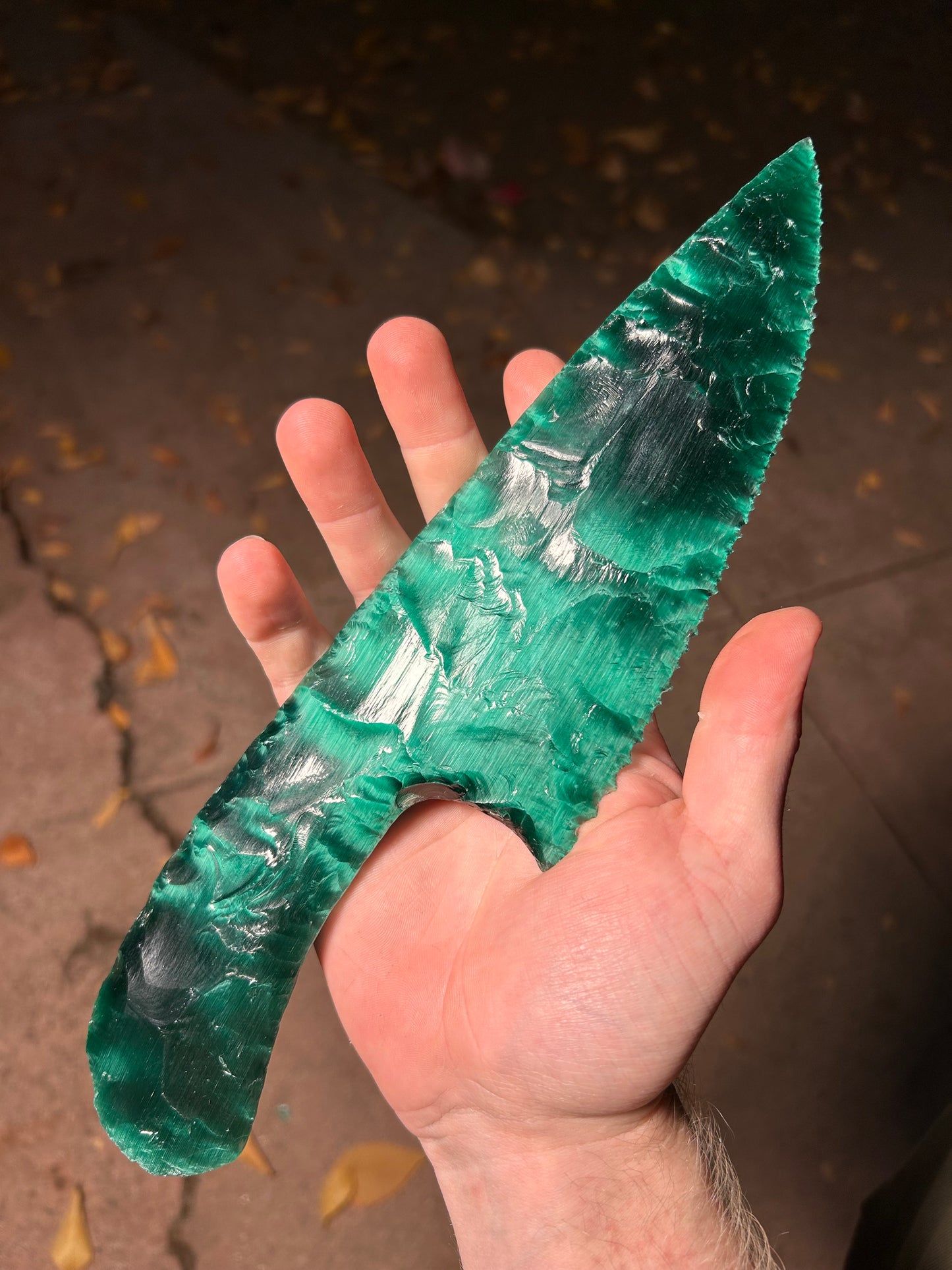 KRYPTONITE Green Catseye Glass Knife
