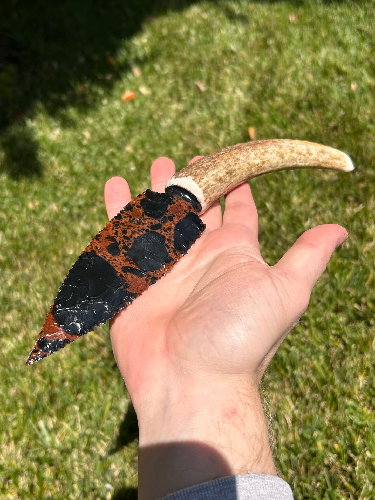 Black and Mahogany Obsidian Dagger