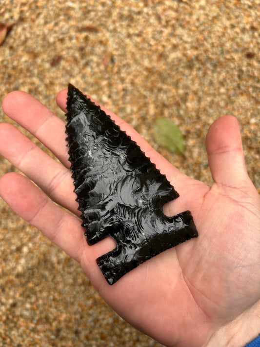 Black Opaque Obsidian Speahead