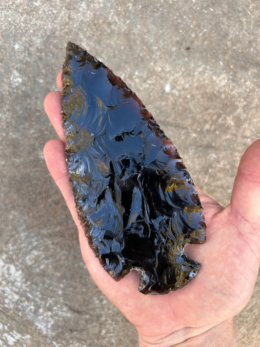 Large Translucent Obsidian Spearhead