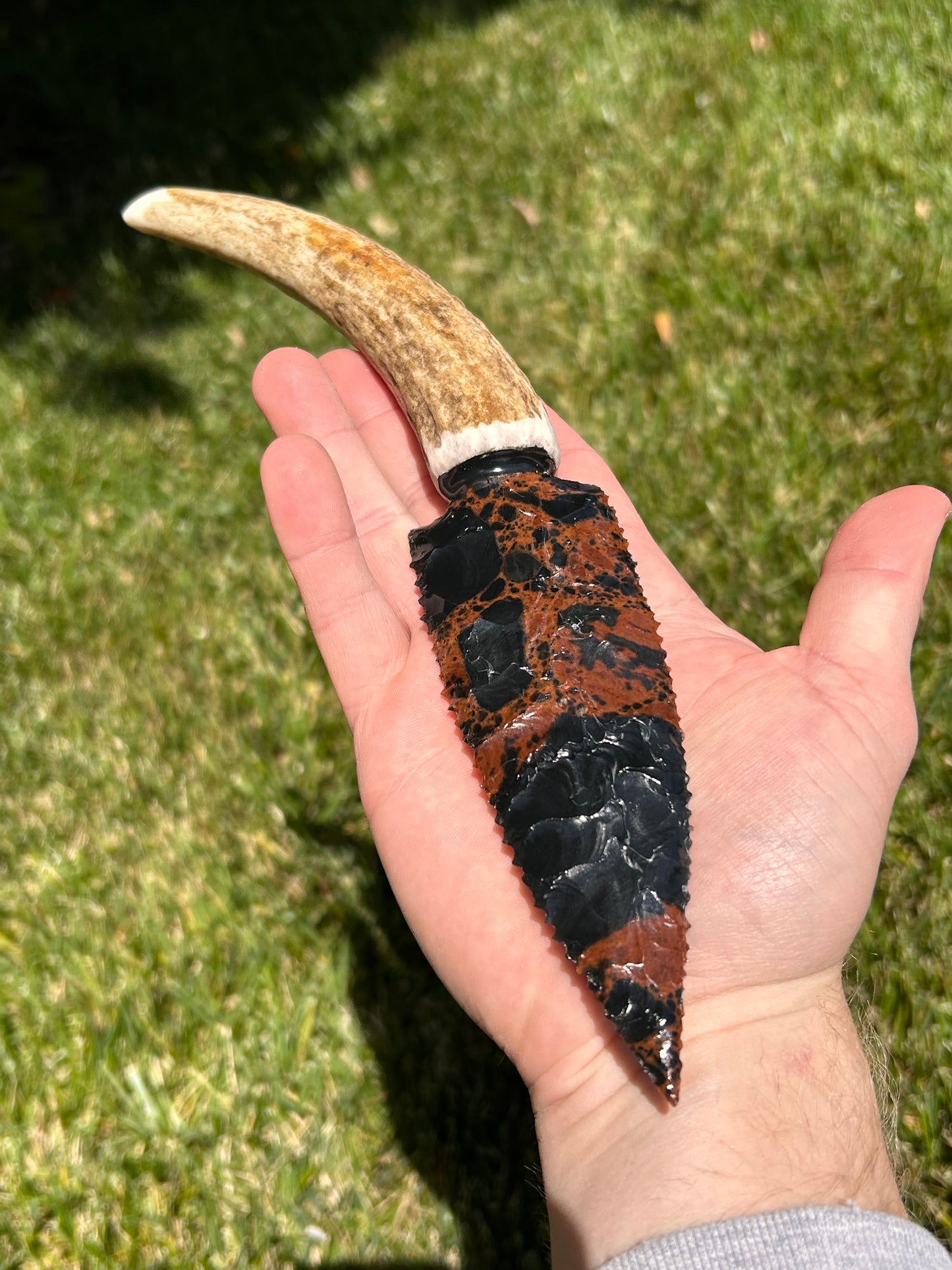 Black and Mahogany Obsidian Dagger