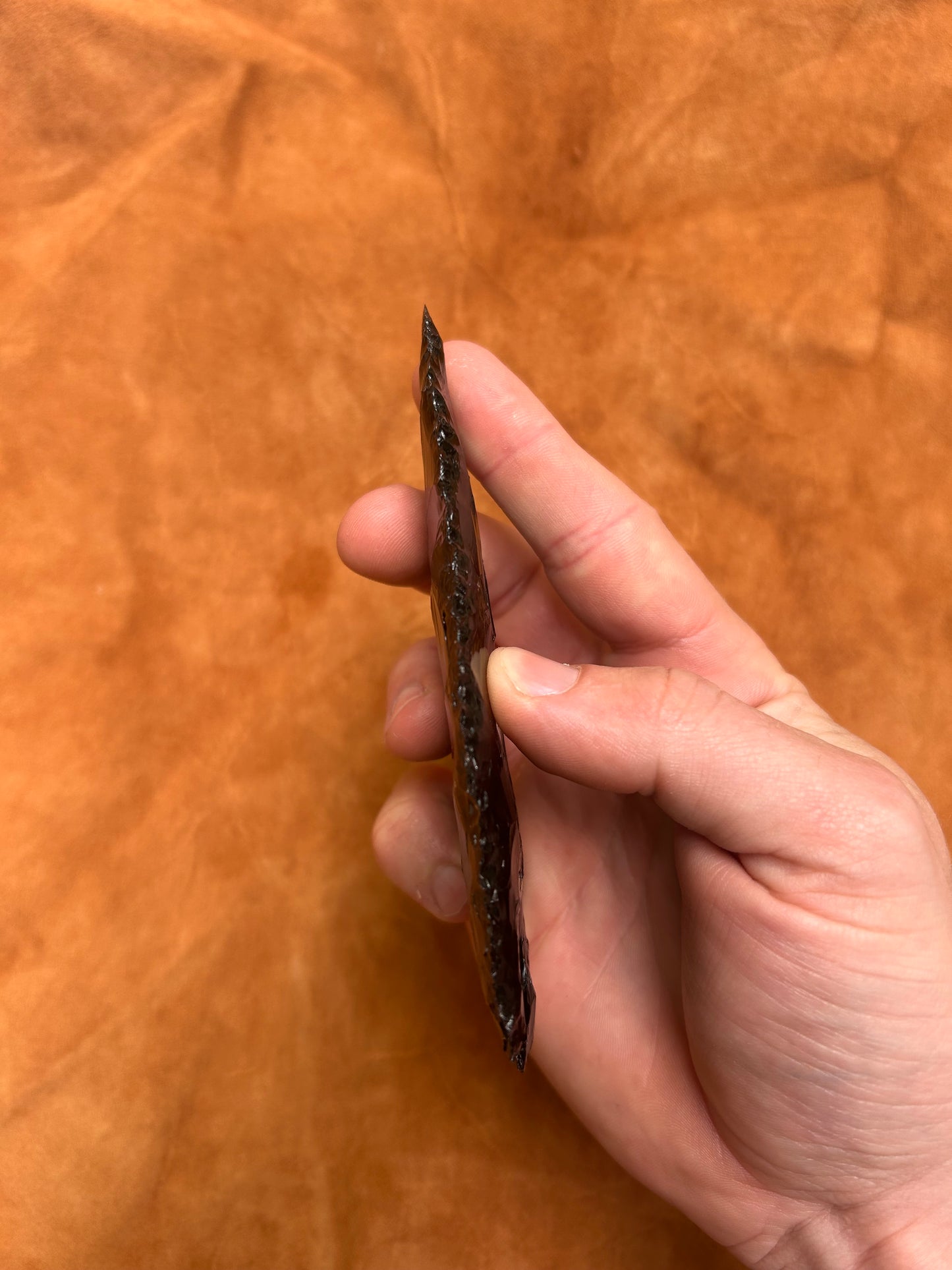Black Obsidian Corner Notch Spearhead