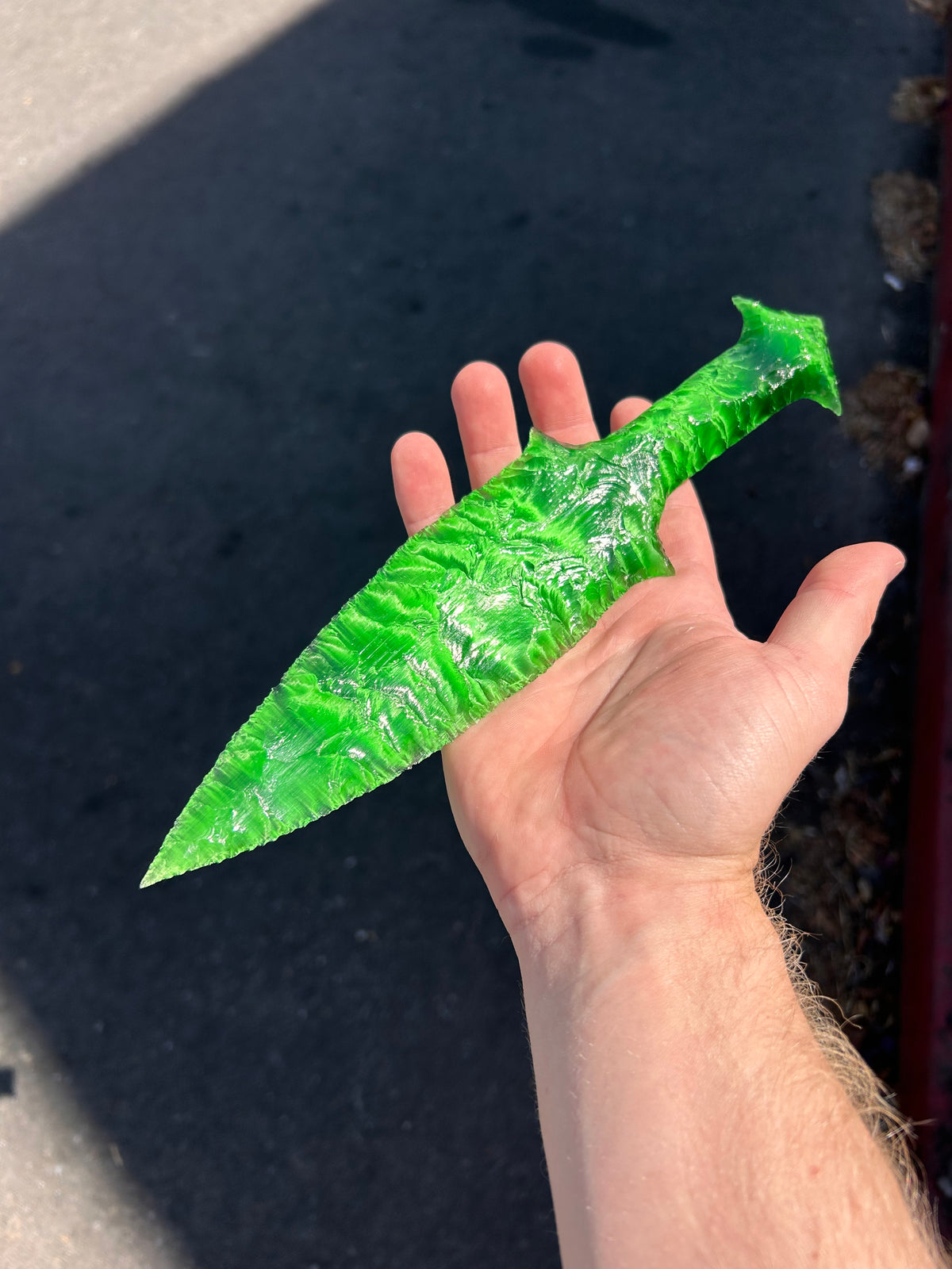 Beautiful Emerald Catseye Glass Dagger
