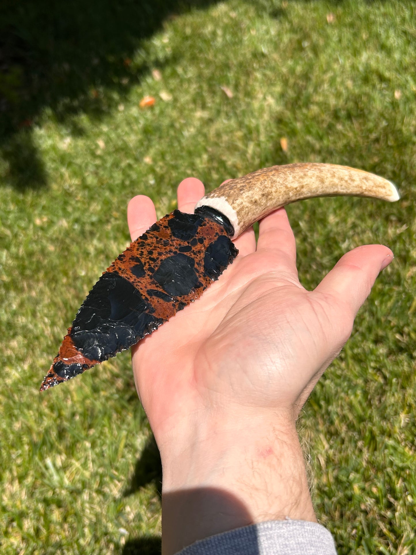 Black and Mahogany Obsidian Dagger