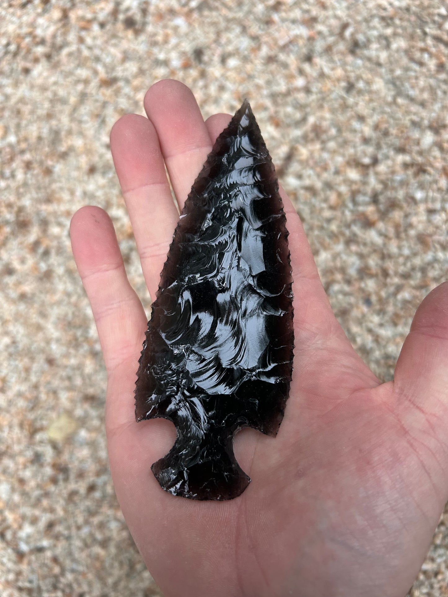 Black Translucent Serrated Spearhead