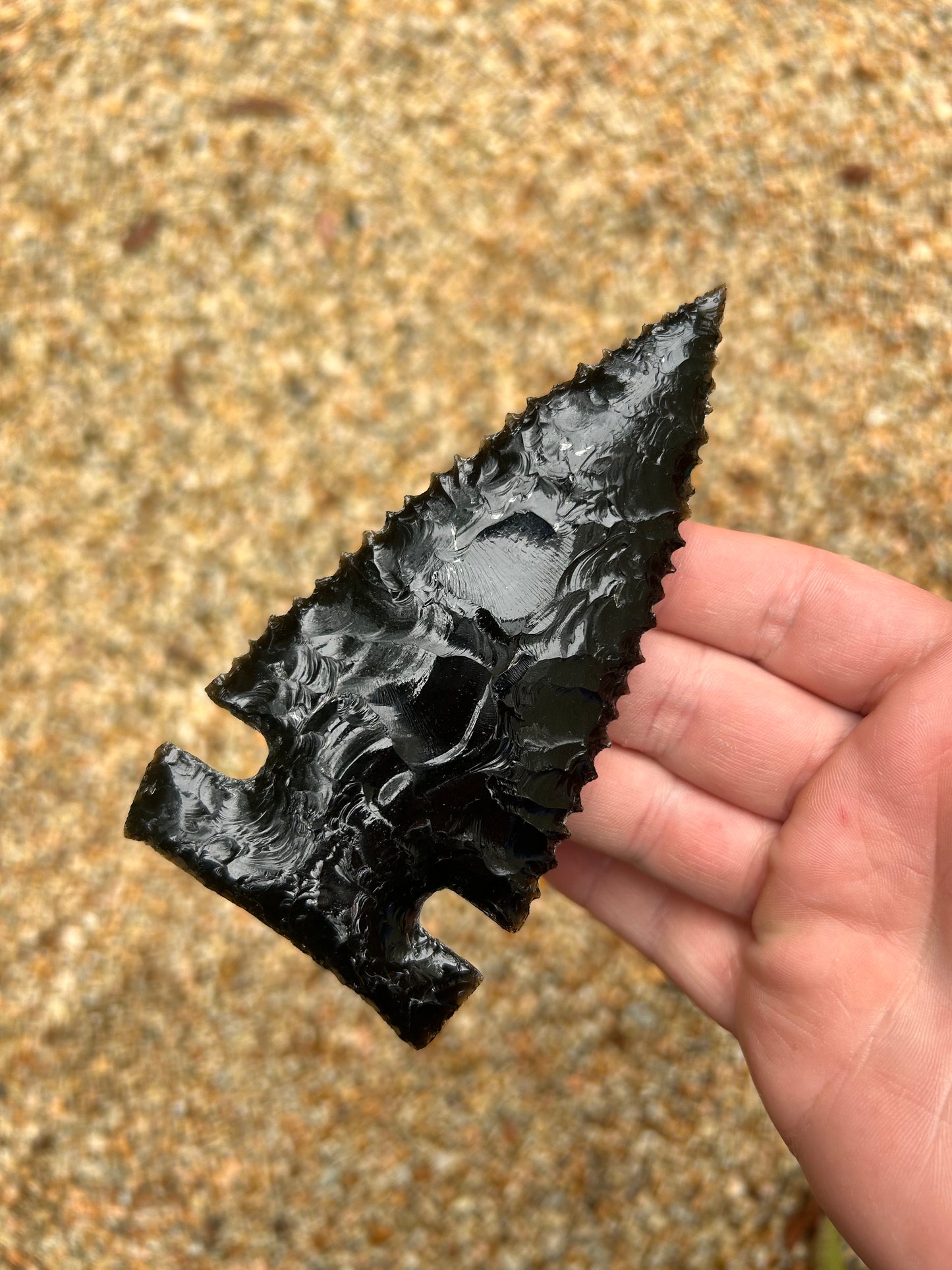 Black Opaque Obsidian Speahead