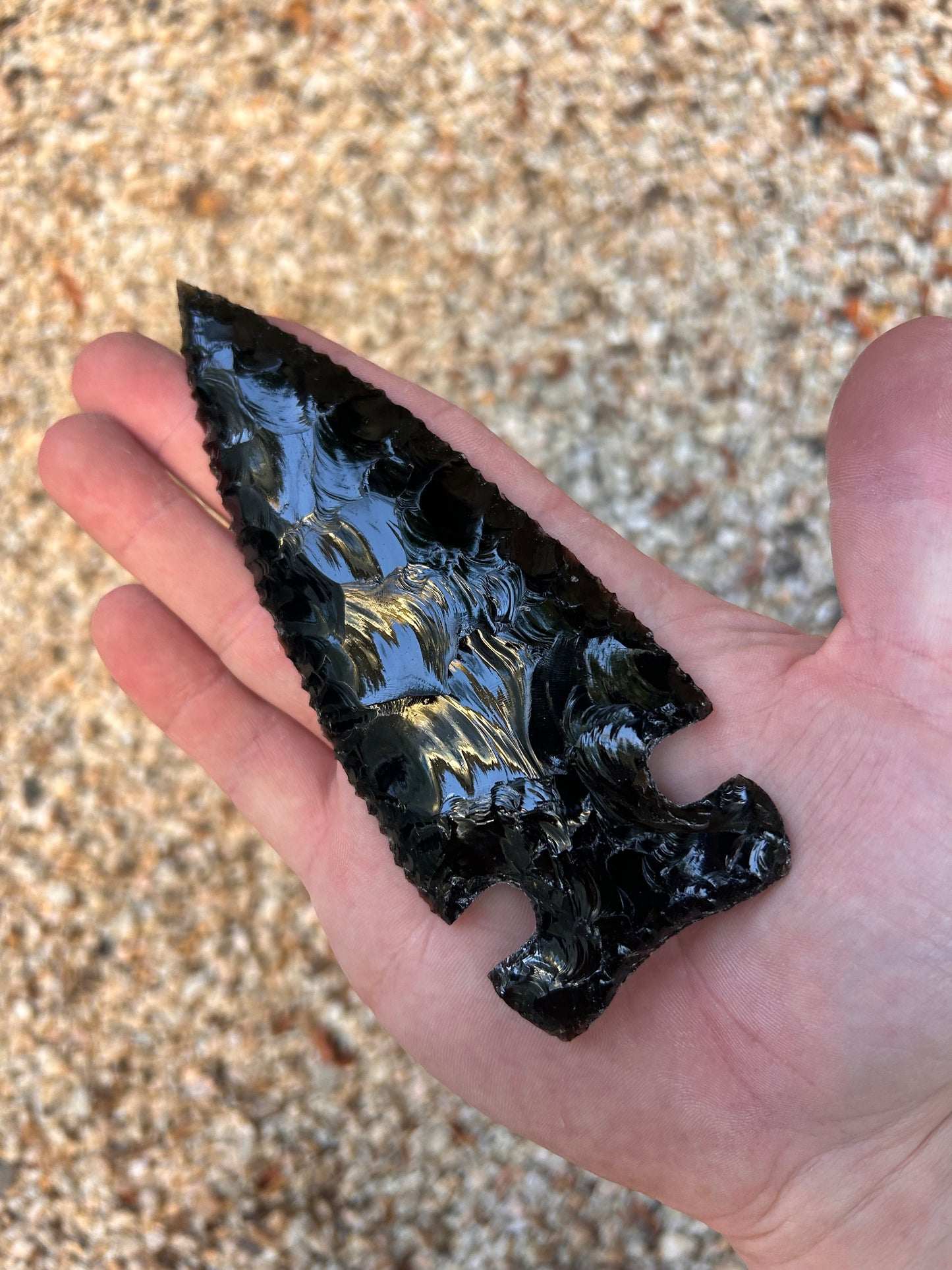 Black Obsidian Spearhead