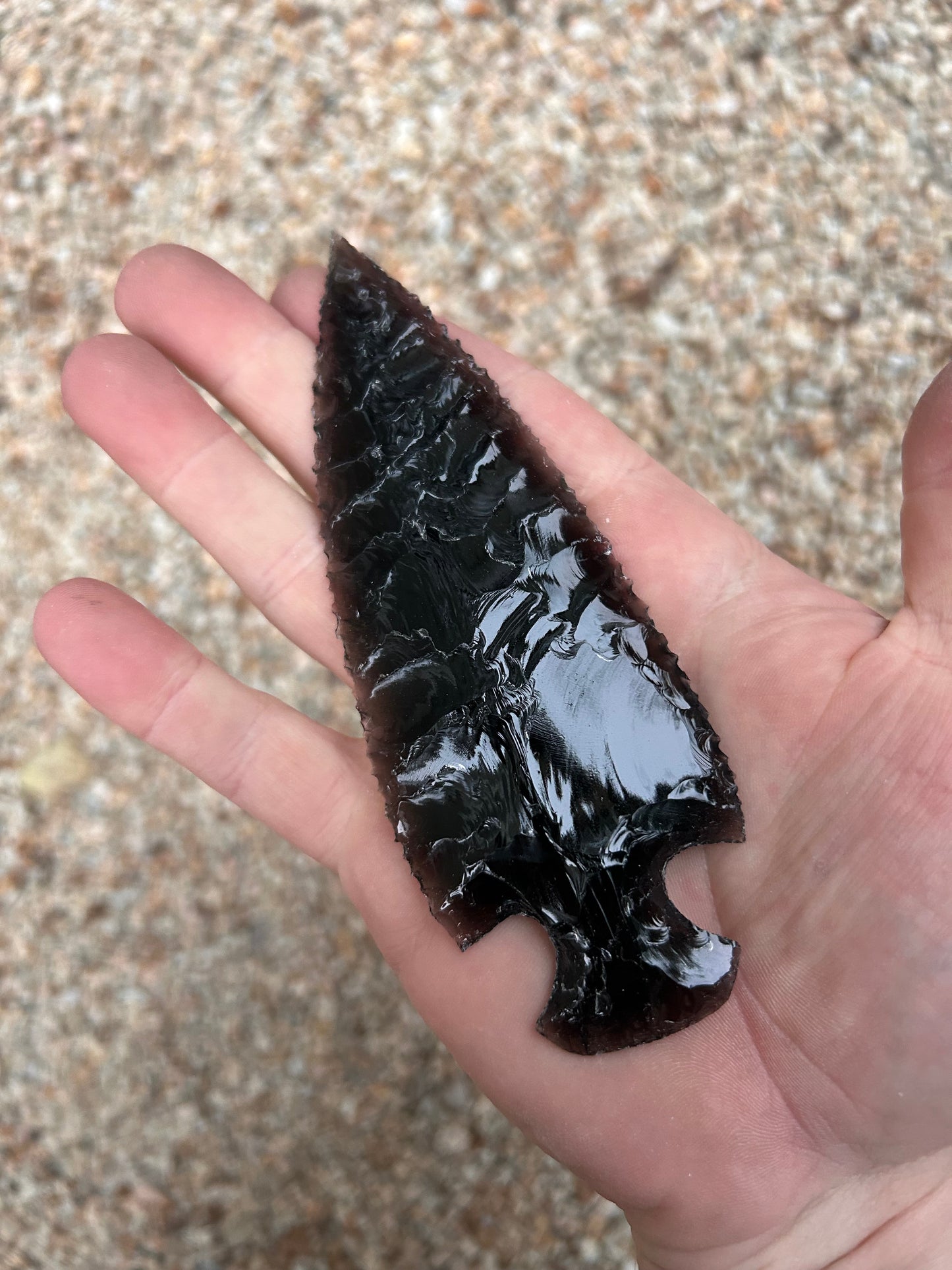 Black Translucent Serrated Spearhead