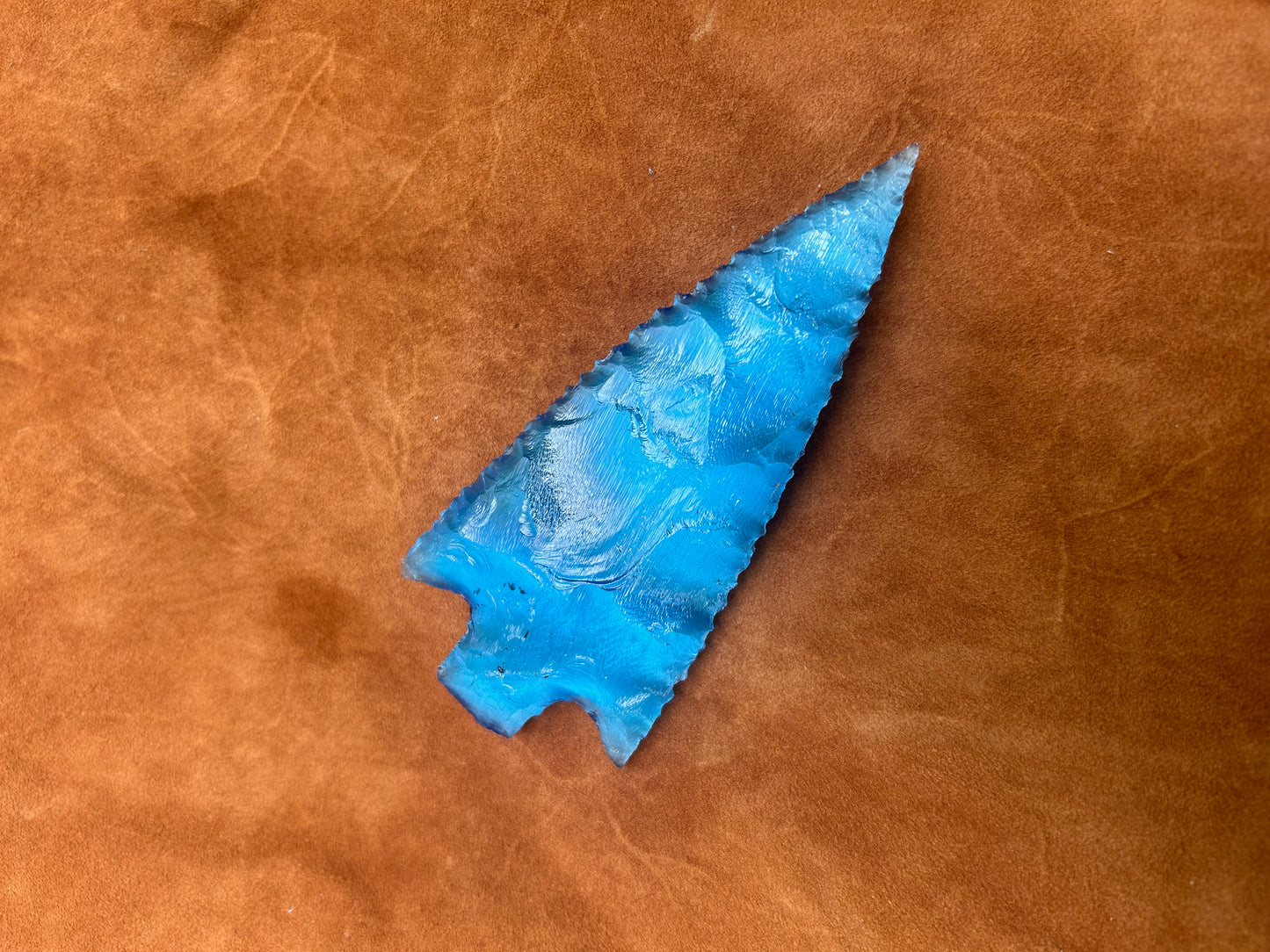 Blue Catseye Glass Spearhead