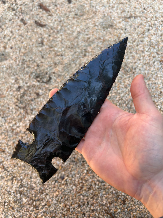 Ceremonial Size Obsidian Spearhead