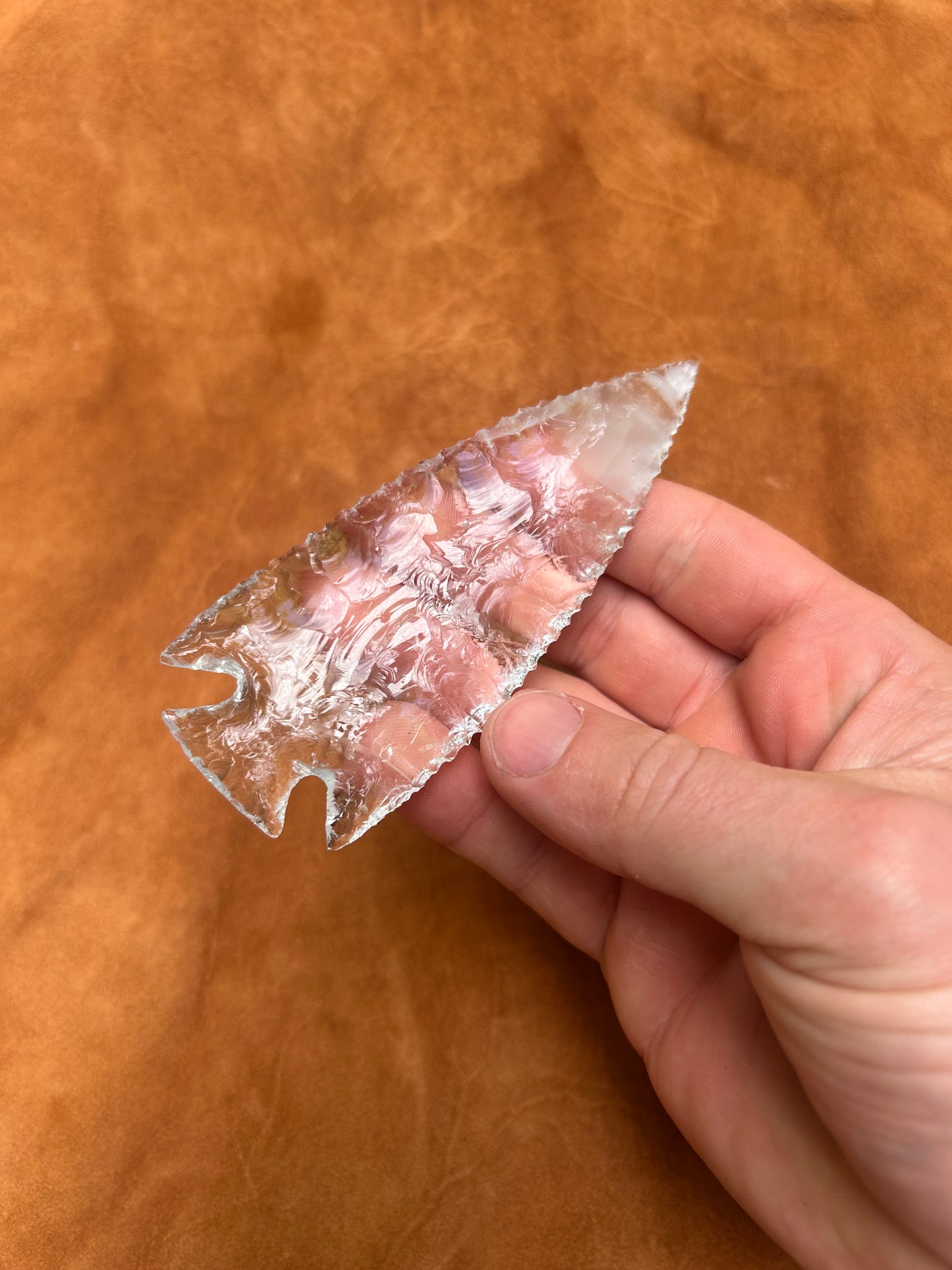 Art Glass Clear Spearhead