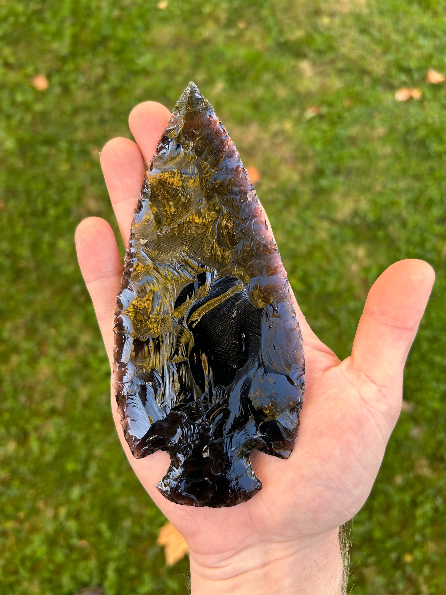 Large Translucent Obsidian Spearhead