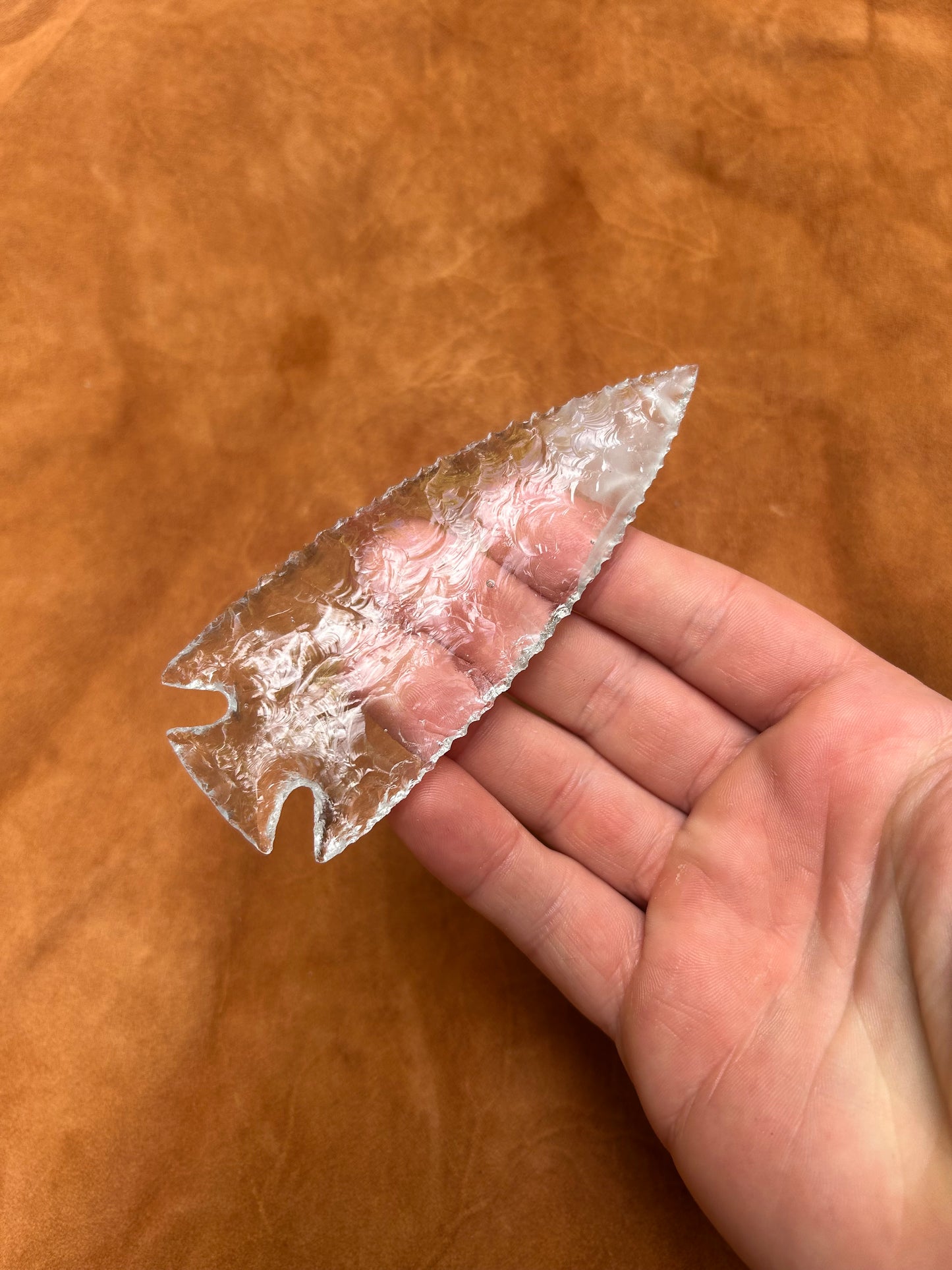 Art Glass Clear Spearhead