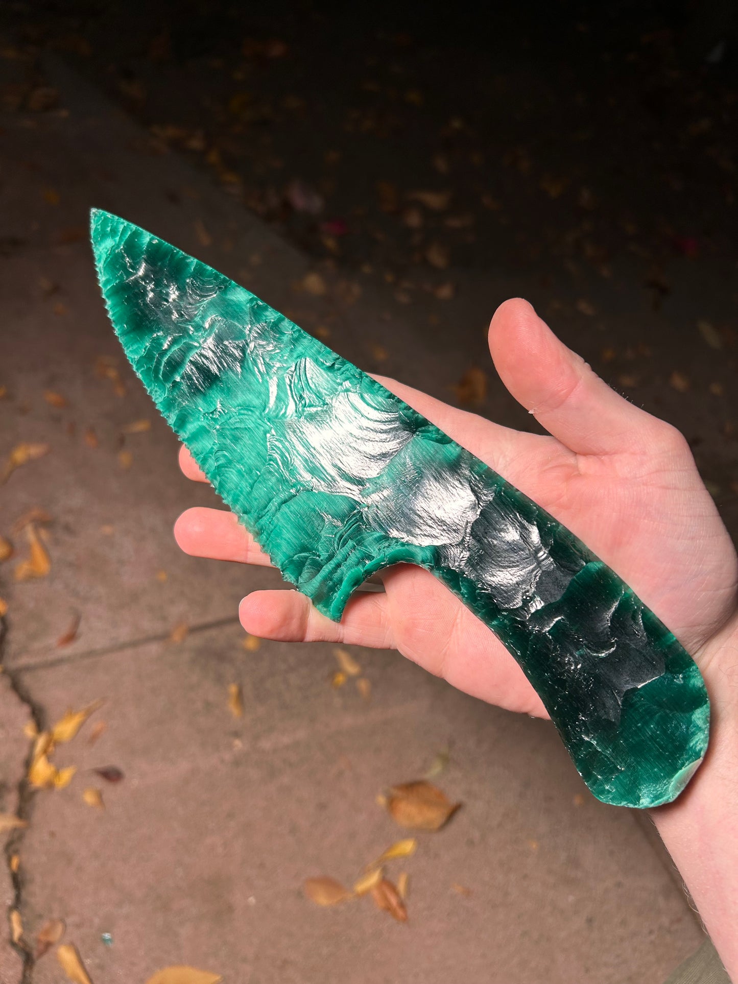 KRYPTONITE Green Catseye Glass Knife