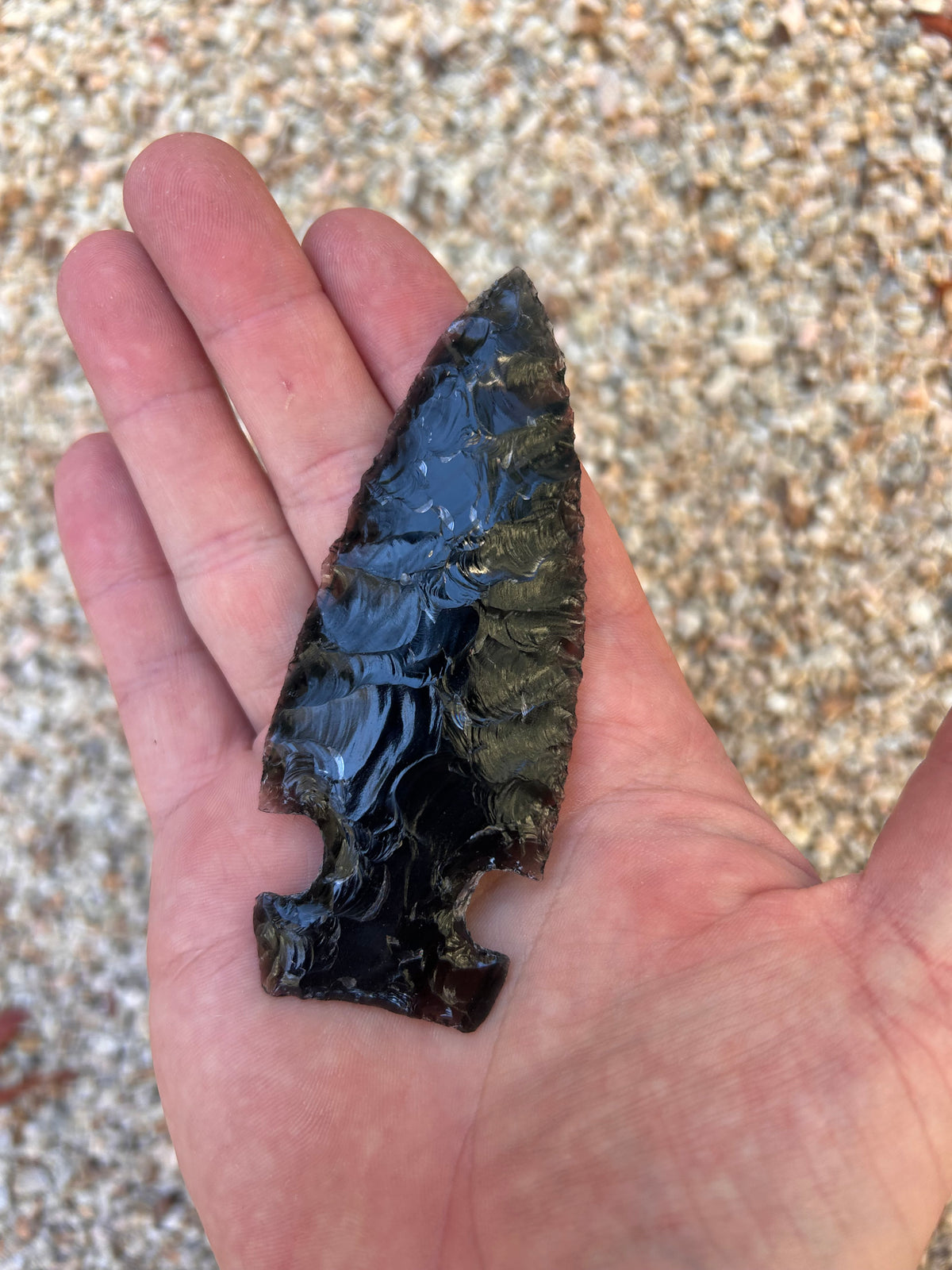 Beautiful Black Translucent Spearhead