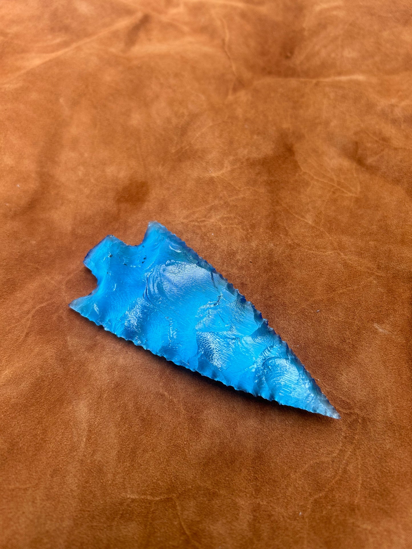 Blue Catseye Glass Spearhead