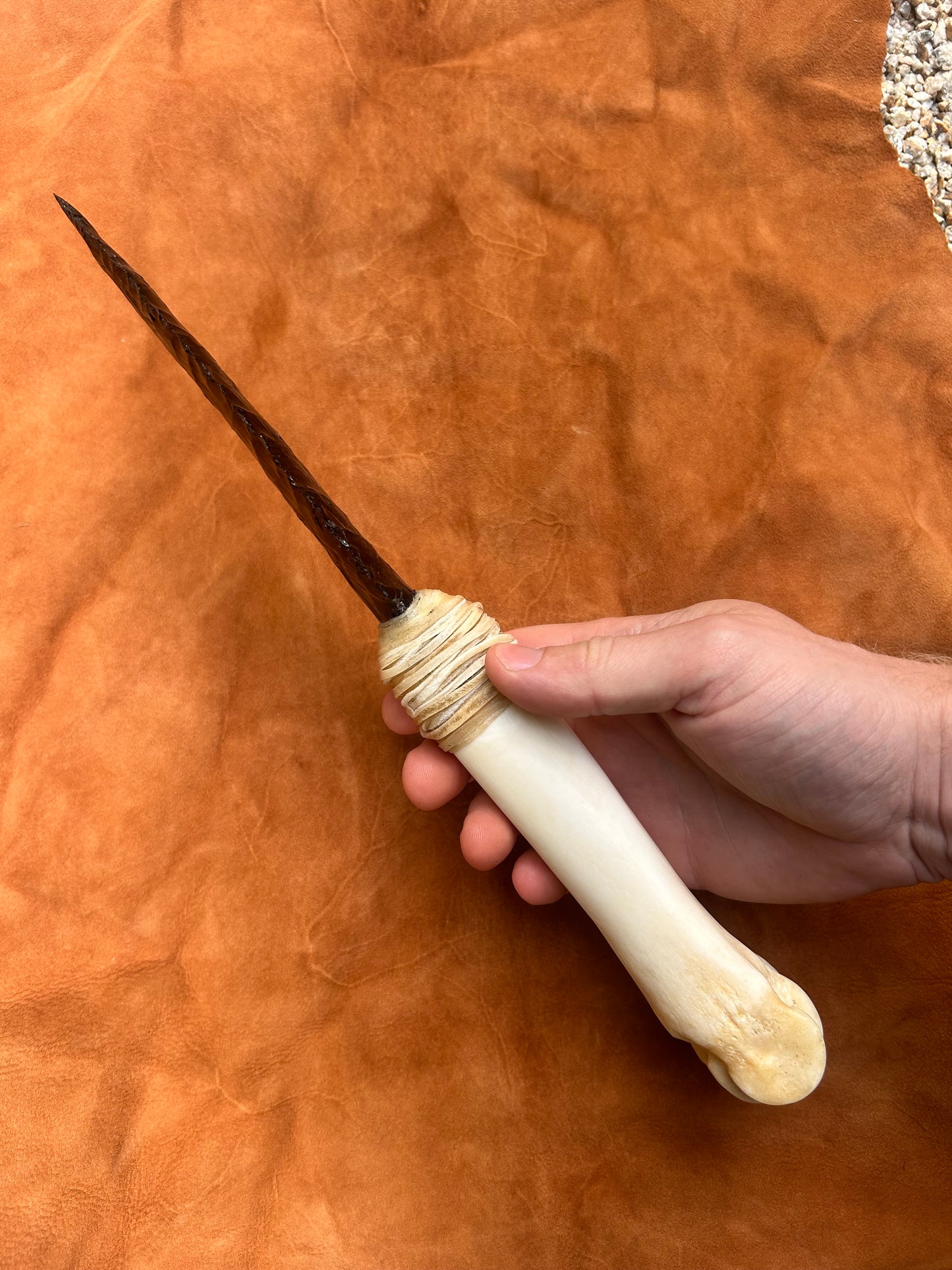 Black Obsidian Dagger with Cowbone Handle
