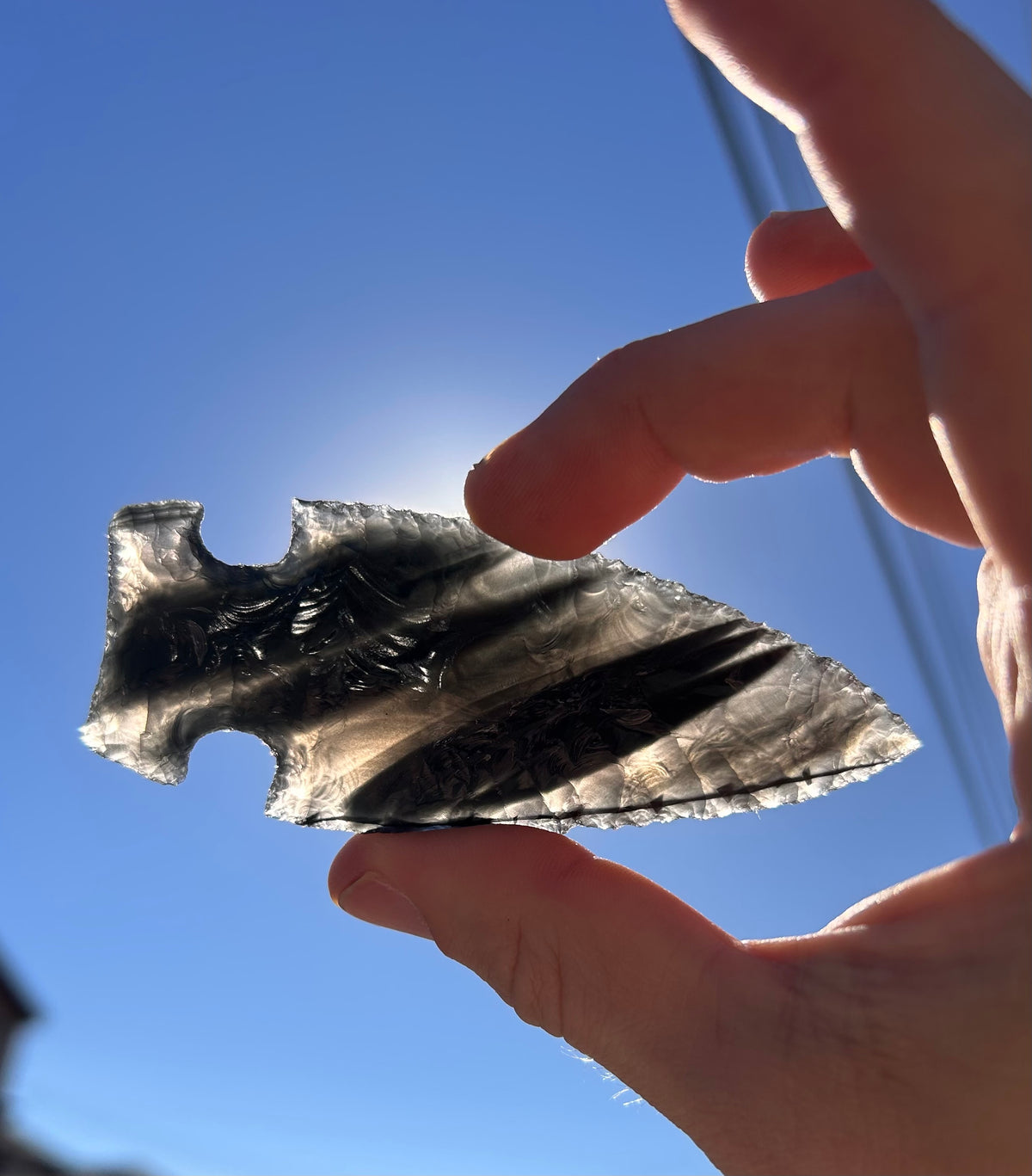 Beautiful Black Translucent Spearhead