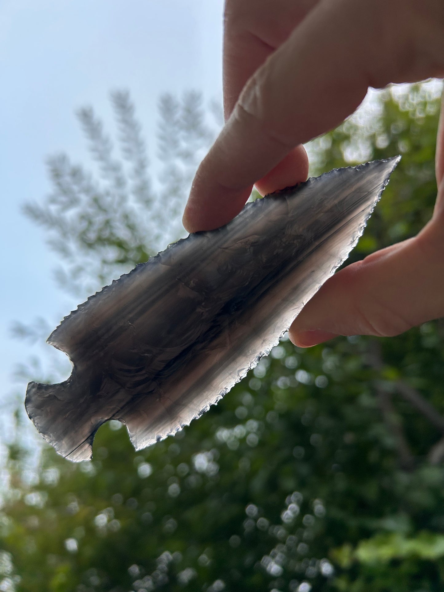 Black Translucent Serrated Spearhead