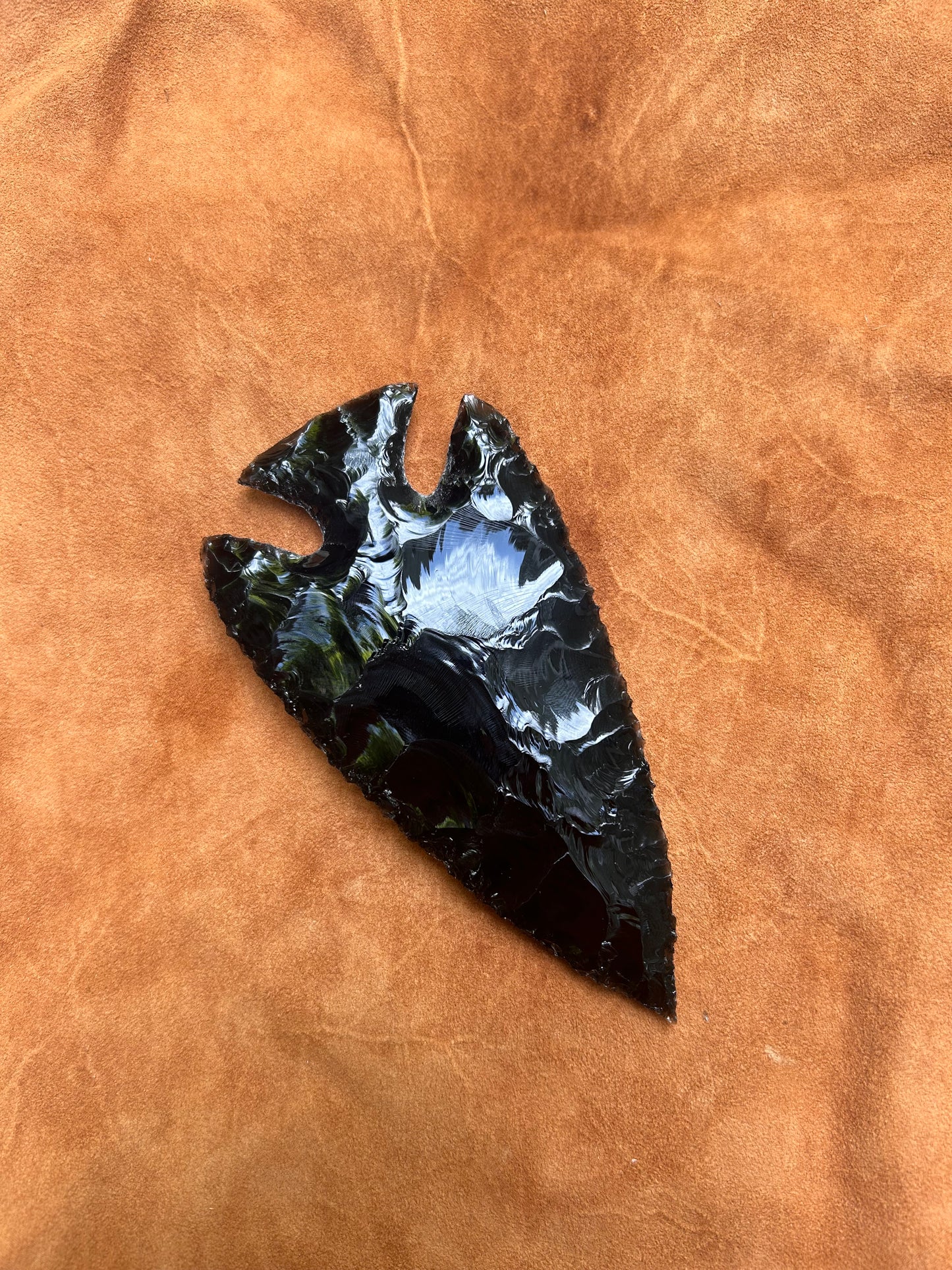 Black Obsidian Corner Notch Spearhead