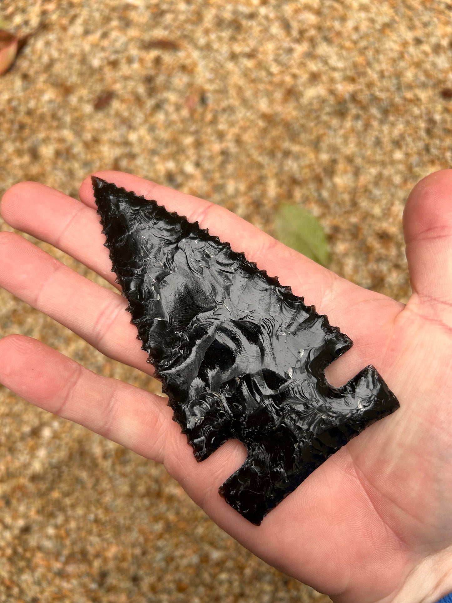 Black Opaque Obsidian Speahead