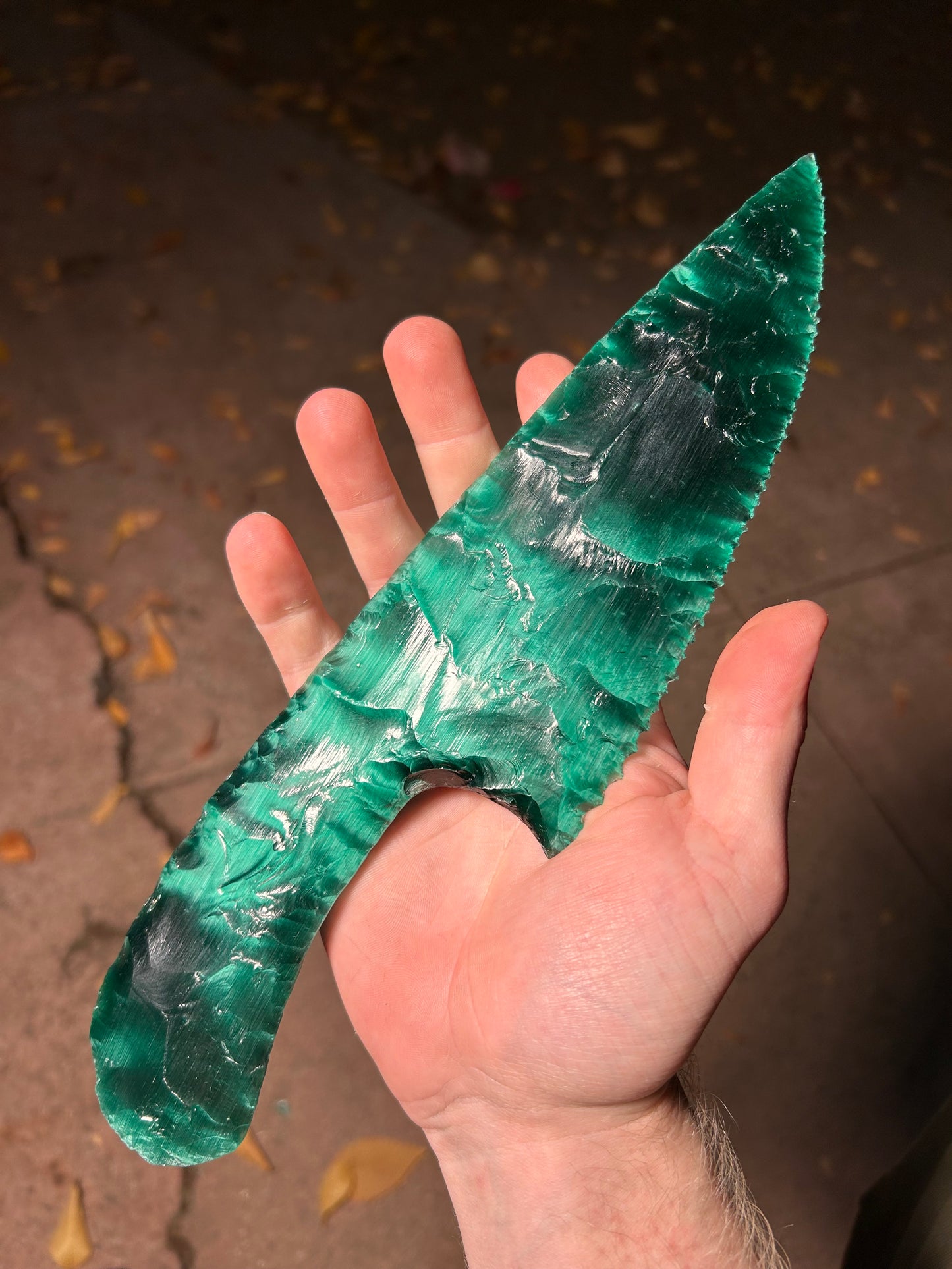 KRYPTONITE Green Catseye Glass Knife
