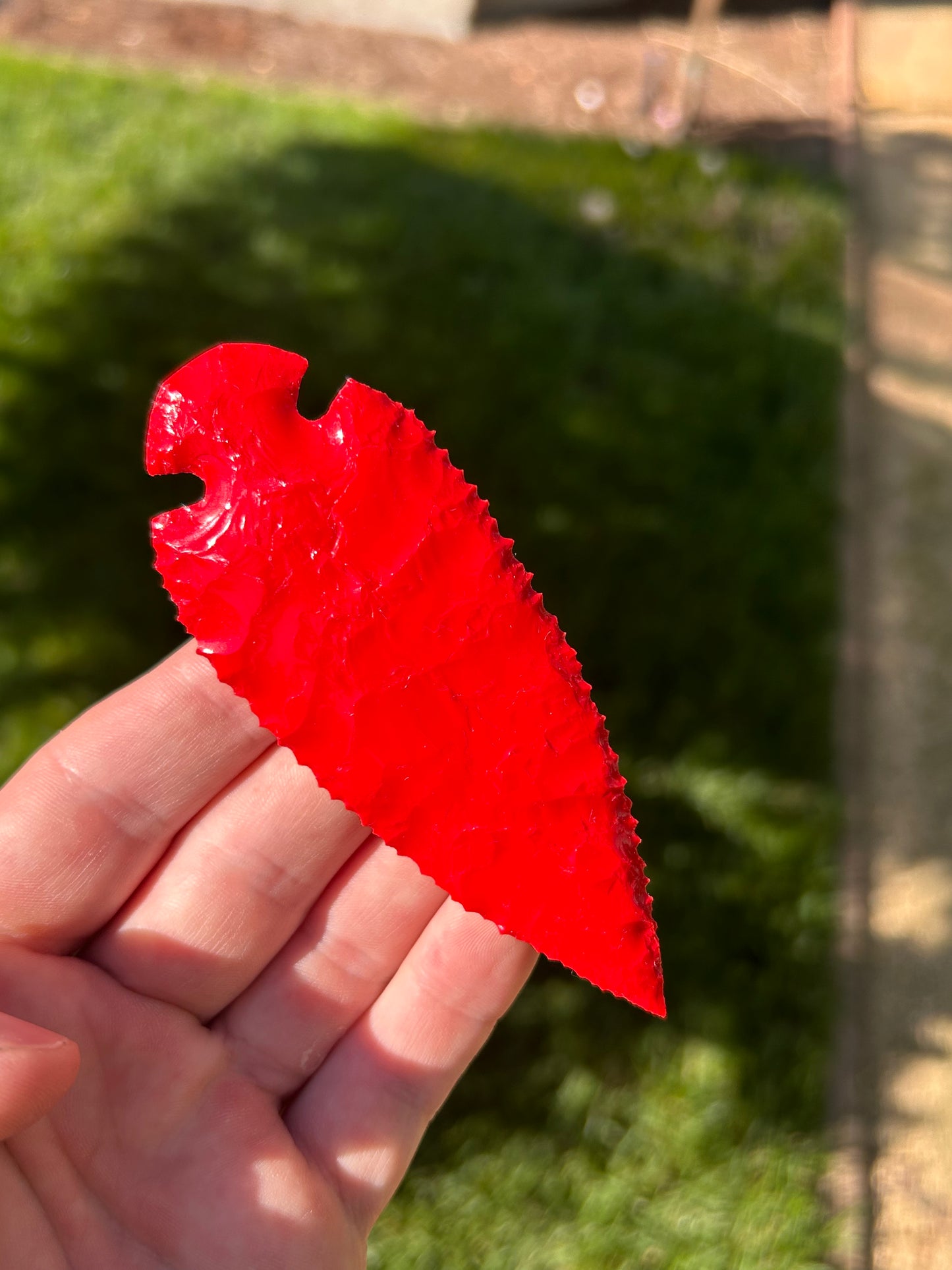 Beautiful Red Glass Spearhead