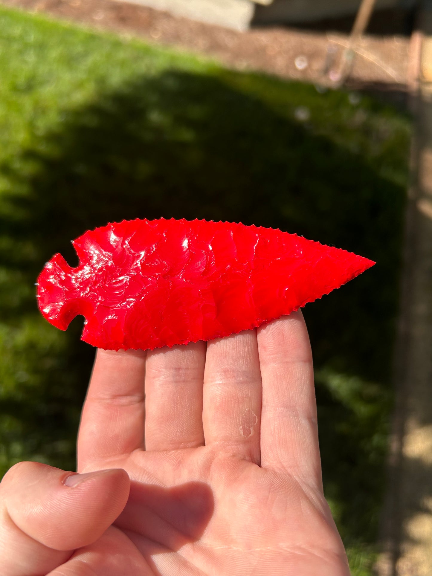 Beautiful Red Glass Spearhead