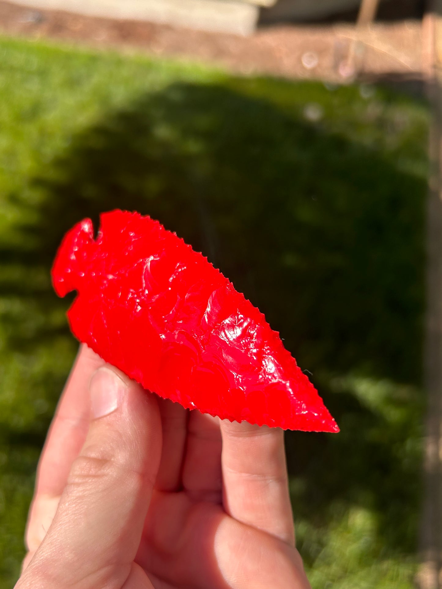 Beautiful Red Glass Spearhead